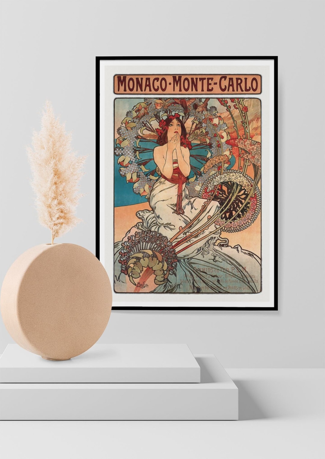 Onthewall Poster Art Nouveau Di Alphonse Mucha – Monaco, Stampa 40x30 Cm, Carta 300g FSC, Edizione Aperta