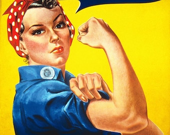 Vintage We Can Do It Rosie The Riveter Feminist WW2 Nostalgic Propaganda Poster, Art Print A3 A4