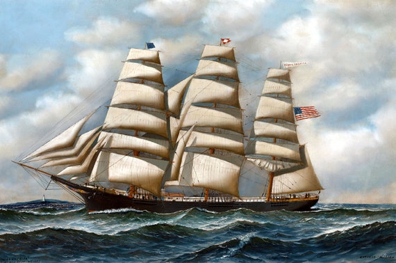 Antique Replica Sea and Clouds Art Print Antique Replica Sea and Clouds Art Print