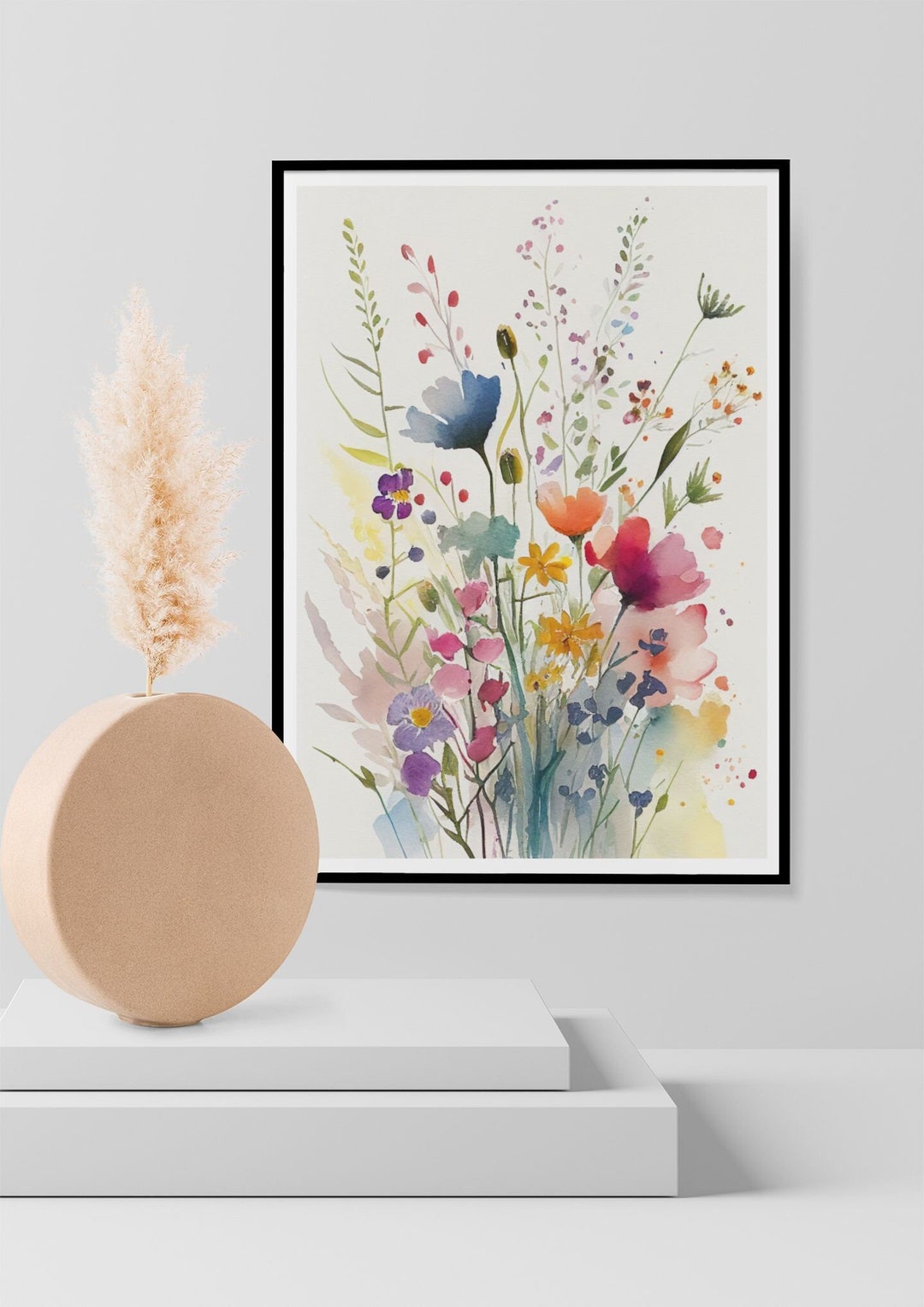Flowers, Watercolour, Flower Print, Wildflower , Flowers Poster, Wall ...