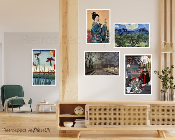MO.WA Stampe da parete, Stampa con cornice inclusa 28x34, Stampa da  parete moderna, Stampe con cornice vintage, Stampe stile giapponese