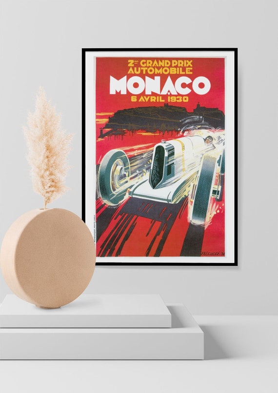 2nd Grand Prix Automobile Monaco, 6 April, 1930. Reproduction vintage poster 2nd Grand Prix Automobile Monaco, 6 April, 1930. Reproduction vintage poster