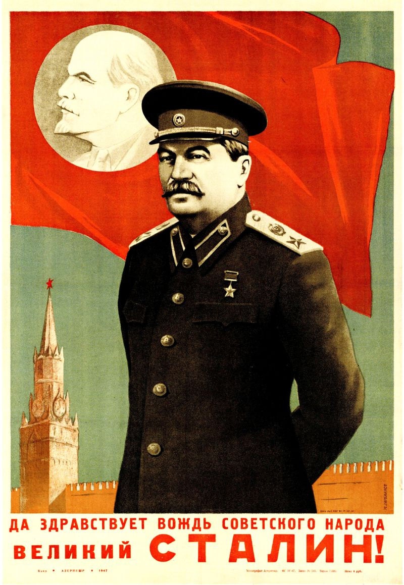 Vintage Russian Stalin Propaganda Wall Art Home -