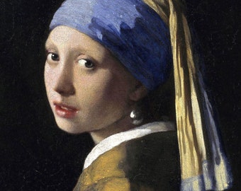 Girl With A Pearl Earring, Vermeer - Vintage Reproduction Poster Wall Art Print Home Decor Housewarming Gift Idea A3 A4