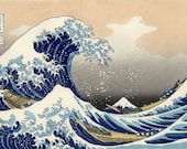 Katsushika Hokusai Poster, Japanese Print, The Great Wave Vintage Japanese Decor, Woodblock Wall Art Print Poster A3 A4 A5