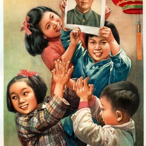 Póster de propaganda china vintage, reimpresión de arte mural infantil del presidente Mao, decoración del hogar, tamaño A3/A4