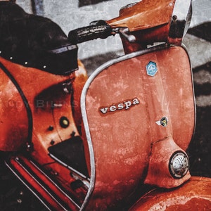 Vespa wall print / Vintage style vespa photograph /  Vespa wall decor