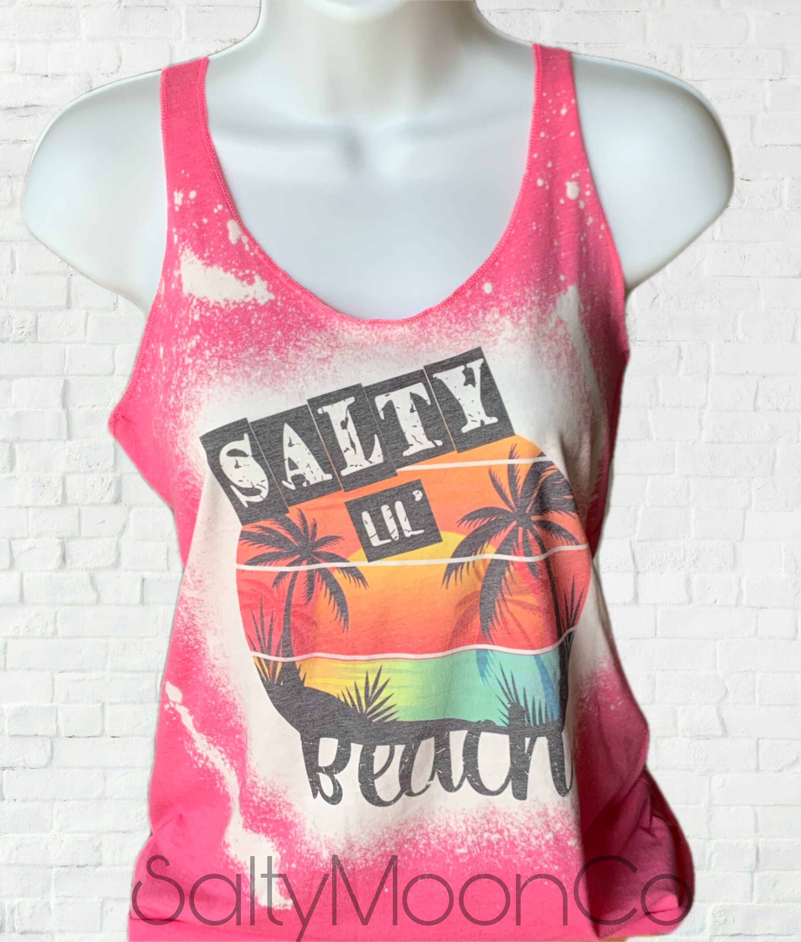 Salty Lil Beach Bleached Tank Bleached Tank Top Beach Tank | Etsy