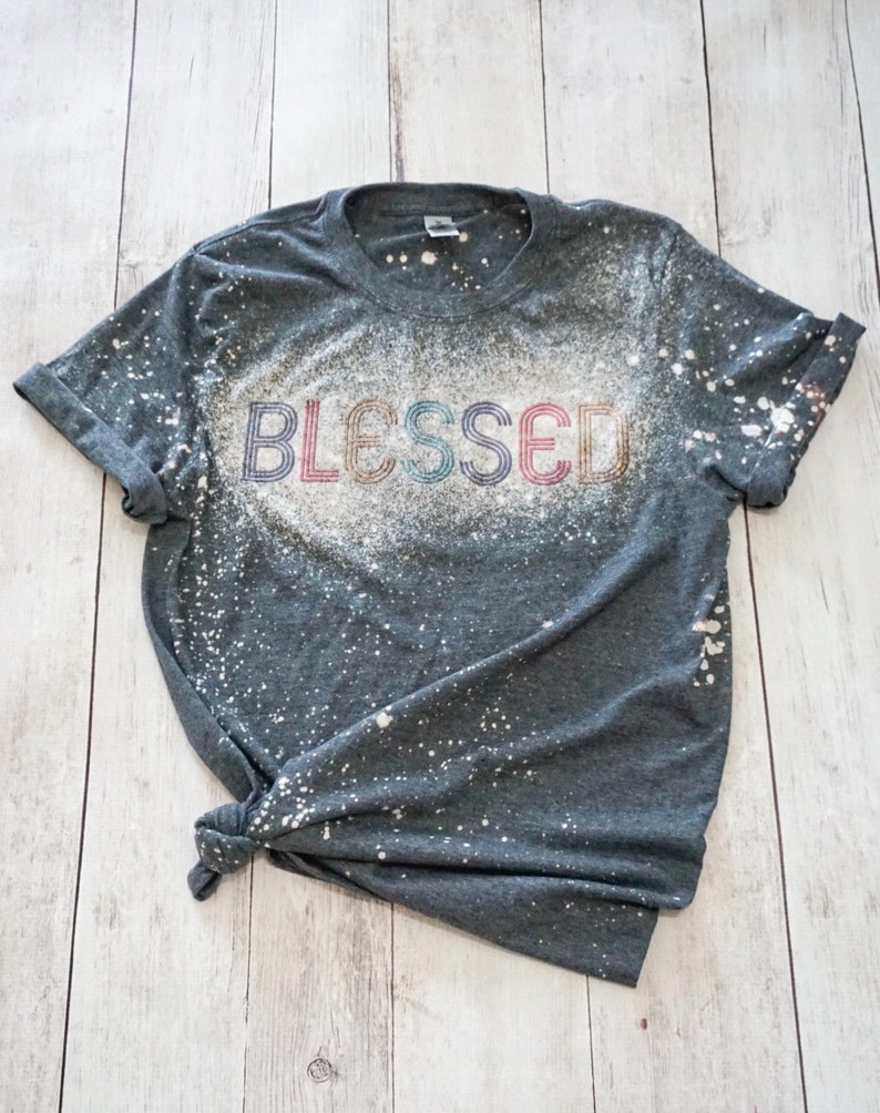 Mom Shirt Mom Life Bleached Shirt Blessed Bleached T-Shirt Bleached T-Shirt Blessed Mom Gift Blessed Life