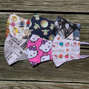 Fun Face Mask Washable Face Mask with pocket for filter reusable cotton made in usa 3 layers of protection