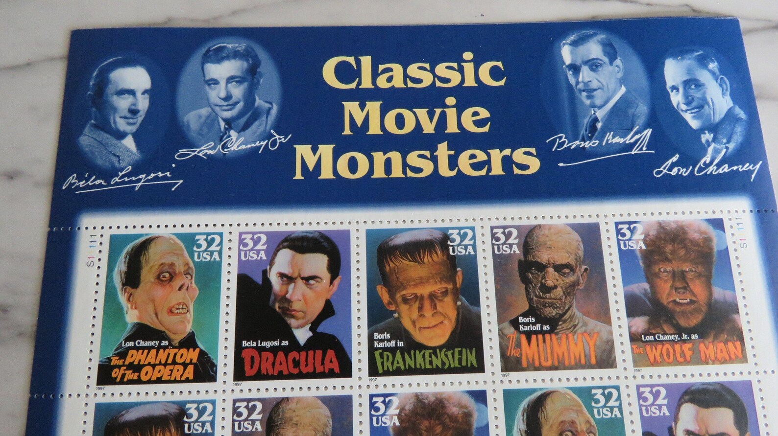 USPS 1996 Classic Movie Monsters Stamps Full Sheet of 20 32 Etsy