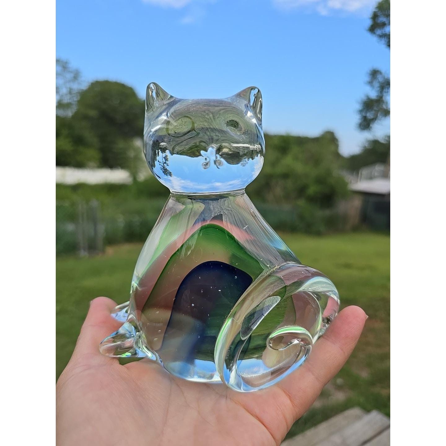 Blue Murano Cat - Etsy