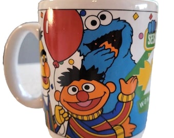 Vintage Sesame Street 25th Anniversary Mug: Big Bird, Elmo & Friends