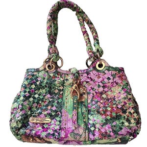 Bolso de mano de piel tejida La Gioe Di Toscana Colección Couture Color primavera