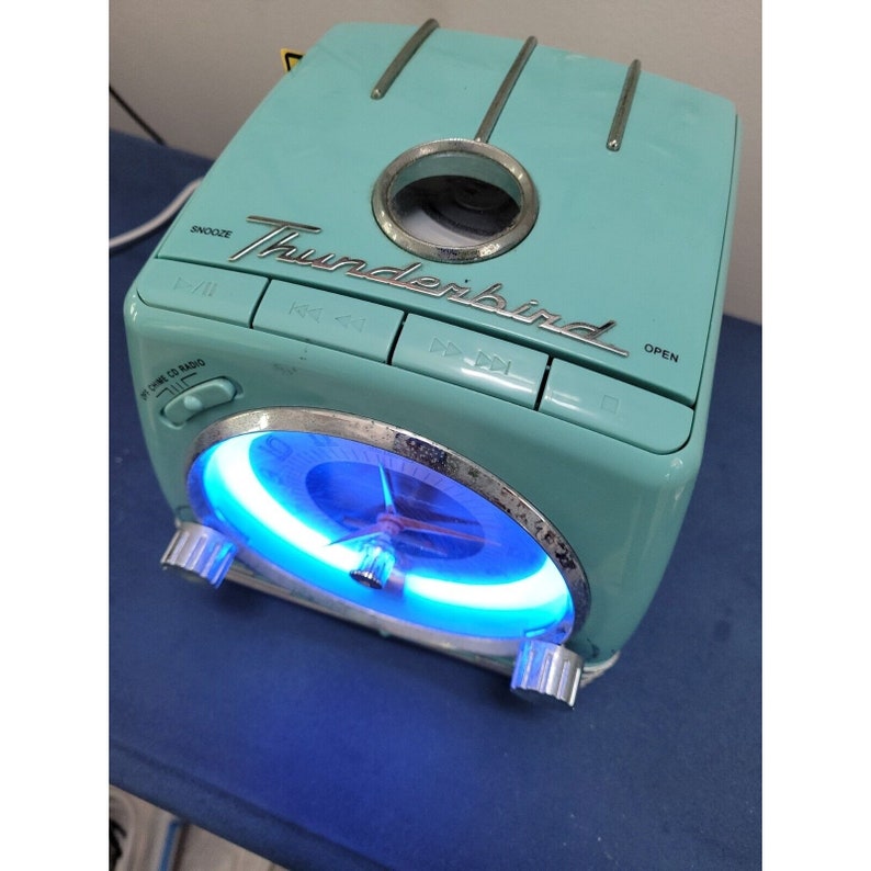 Thunderbird Neon Clockradiocd Player Combo Rare Collectible Etsy