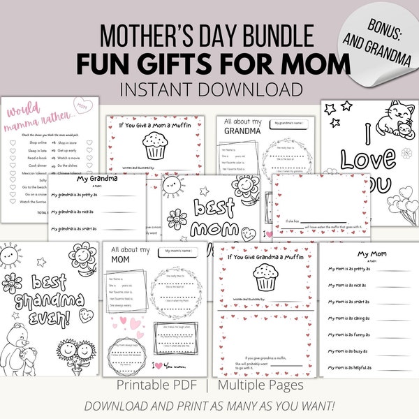 Homemade Mom Gift,Affordable Mom Gifts: Muffins and DIY Crafts for Mother's Day, Kids' Made Presents, Unique & Homemade, Cheap Ideas for Mom