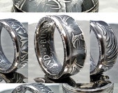 Authentic German Ring made from 5 Deutsch Mark Silver Coin, Women 39 s, Men 39 s, Engagement, Antique, Ring, Wedding Ring, black jewelry Ancestry