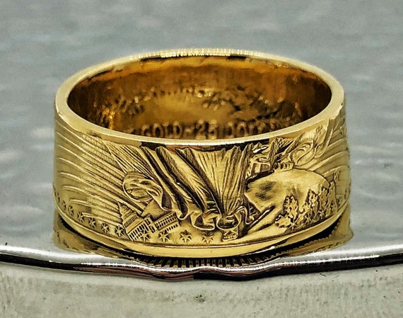10K Yellow and White Gold Men's Eagle Ring – Boulevard Diamonds
