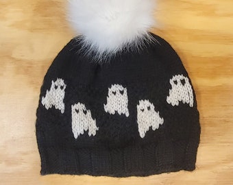 Little Ghosties Hat Knitting Pattern- Knitted Beannie