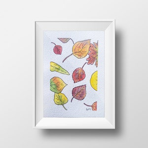 Fall Leaves 1, Colorado, Autumn, Leadville, Aspen, Leaves, Painting, Original Artwork, Changing of Seasons, Paint, Handmade, Still Life