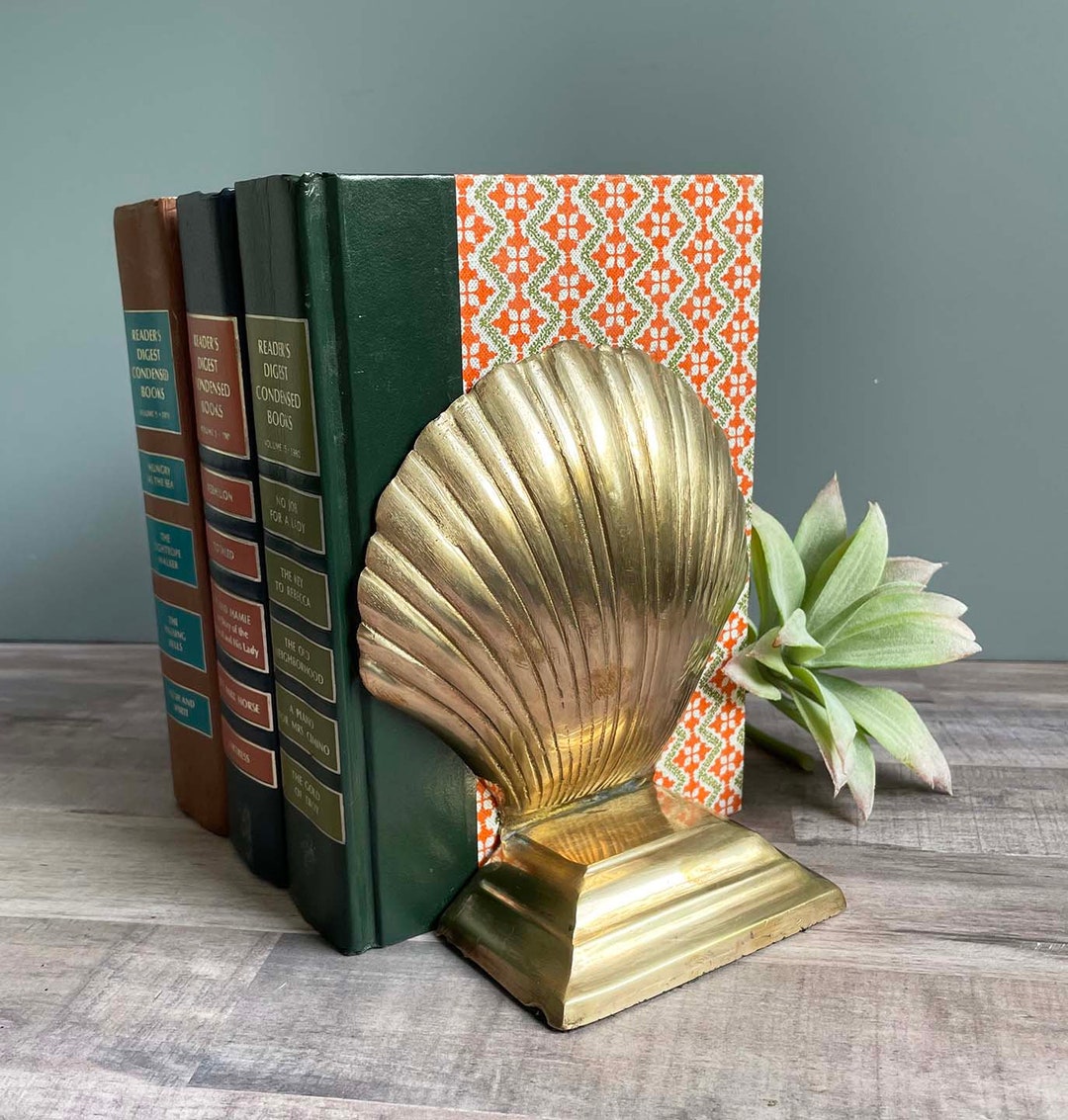 Vintage Brass Scallop Clam Shell Bookendscoastal Beach Decor Etsy