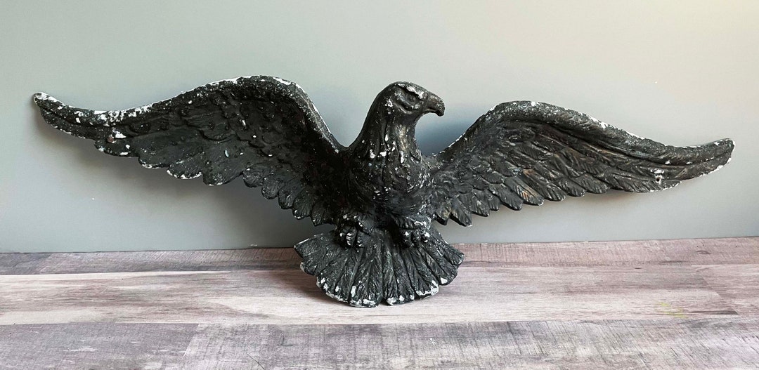 Vintage Cast Iron Eagle Bird Wall Hanging Etsy