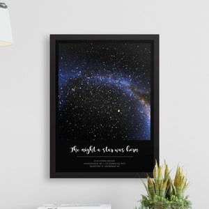 Gift for Wife, Gift for Husband, Gift for Partner, Custom Star Map,Personalized Gifts, Wall Art, Square Style | BLACK FRAMED POSTER