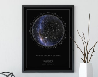 Custom Star Map, Personalized Gift for Dad, Gift for Dad, Gift for Husband, Under the Stars Print, Night We Met Gift, BLACK FRAMED POSTER