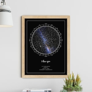 Cadeau de dernière minute Carte des étoiles personnalisée Cadeau personnalisé Cadeau de la nuit de notre rencontre Souvenir d'un premier rendez-vous galant Cadeau premier rendez-vous galant Cadeau de mariage | TÉLÉCHARGEMENT NUMÉRIQUE