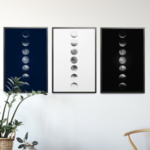Moon Phases Art Print: Celestial Lunar Wall Decor (Digital Download)