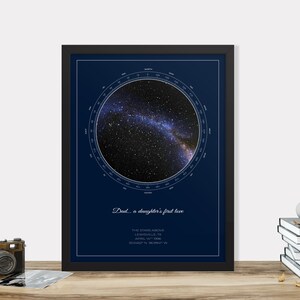 Realistic Custom Star Map: Personalized Celestial Gift with Black Frame