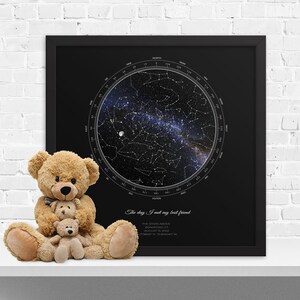 Carte des étoiles personnalisée, design carré, carte du monde personnalisée sous les étoiles, impression cadeau céleste, cadeau Saint-Valentin bien pensé, téléchargement numérique
