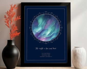 Couples Gift, Custom Star Map, Wedding Gift, Personalized Gift, Mother's Day Gift, Family Gift, Custom Gift for Mom, Unique Gift for Wife