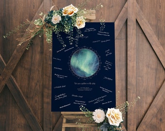 Night Sky Wedding Guestbook, Custom Star Map Wedding Guest Book Alternative, Guestbook for Wedding, Stars and Celestial Themed Wedding