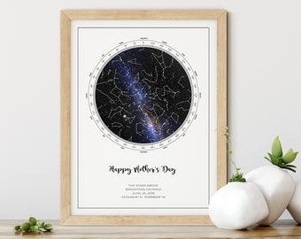 Custom Star Map, Unique Gift, Anniversary Gift, Wedding Gift, Celestial Gift, Night Sky Star Map, Under the Stars Print, PRINTED POSTER