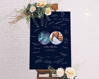 Star Map Wedding Guestbook with Photo, Wedding Guest Book Alternative, Unique Guestbook for Wedding, Night Sky Celestial Theme Wedding