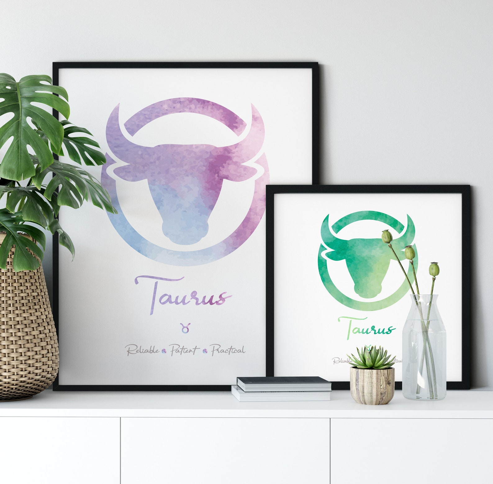 Taurus Wall Art Printable Taurus Gift Astrology Print Etsy