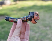 Peruvian Folk Art Pipe Incan Ceramic Tribal