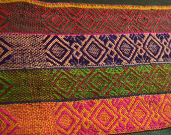 Peruvian Boho Bright Colorful Woven Tapestry Altar Cloth Rug Blanket Walkway carpet