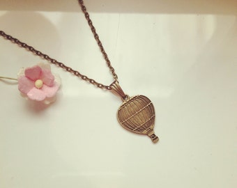Necklace vintage, hot air balloon, travel, vacation, fly balloon
