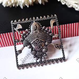 Statement ring, Goddess durga, Oxidized adjustable ring.