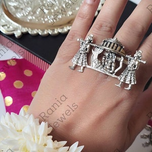 Statement ring, palki, doli, Indian wedding tradition, fashion jewelry, bride, women&#39;s accessories, adjustable ring.
