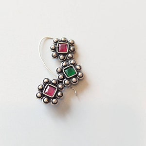 Oxidized nose stud, Marathi style nath, nose jewelry for piercings.