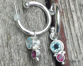 Solid Sterling Silver Hoop Earrings: Boho Style, Choice of Size