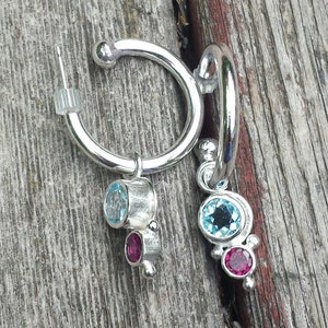 Solid Sterling Silver Hoop Earrings: Boho Style, Choice of Size