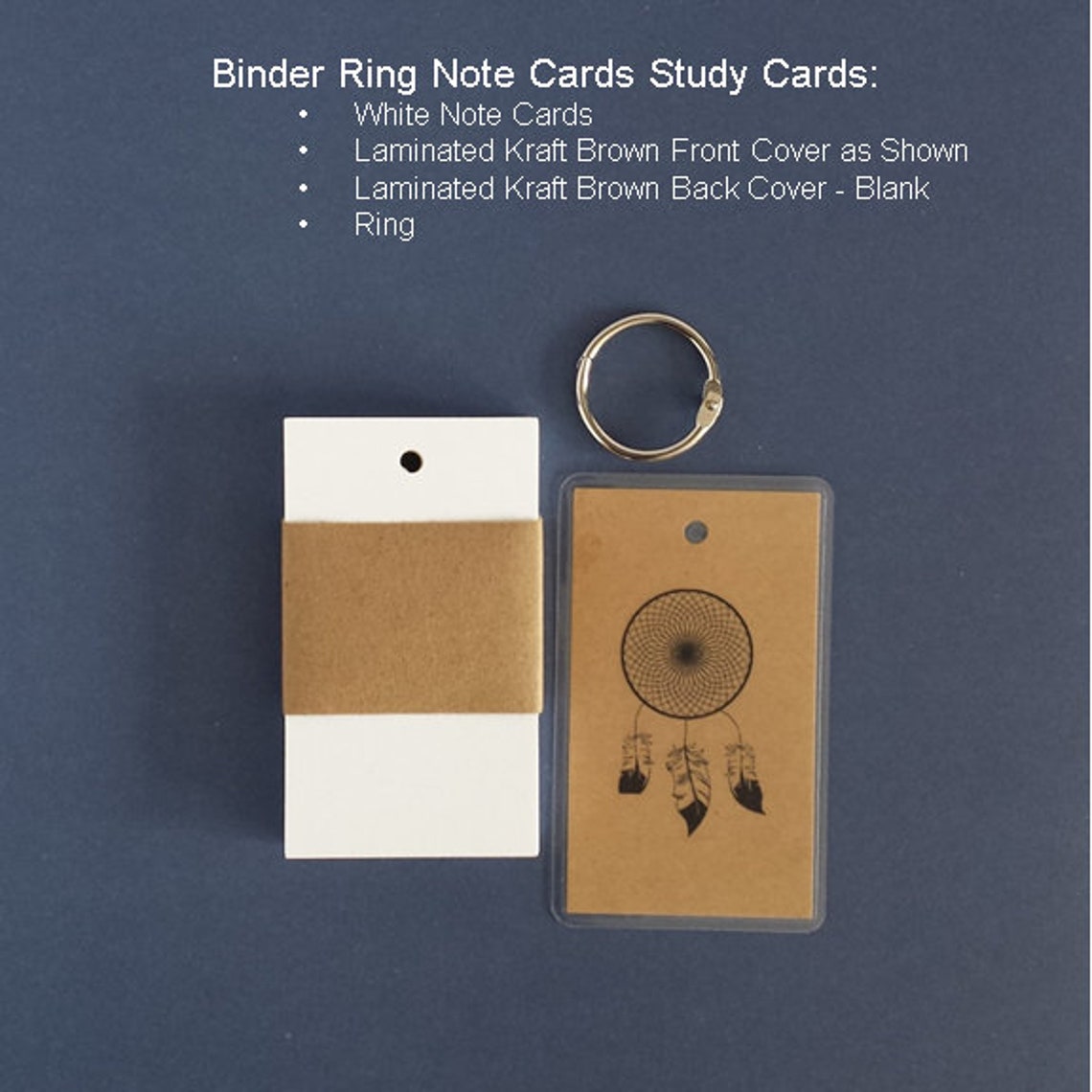 One or Two Binder Ring Note Cards Notebook Laminated Covers Etsy