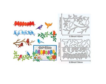 Metal Cutting Die: Birds Trees Birds-On-Branches Cutting Dies for Scrapbooking Card Making Journal Paper Craft