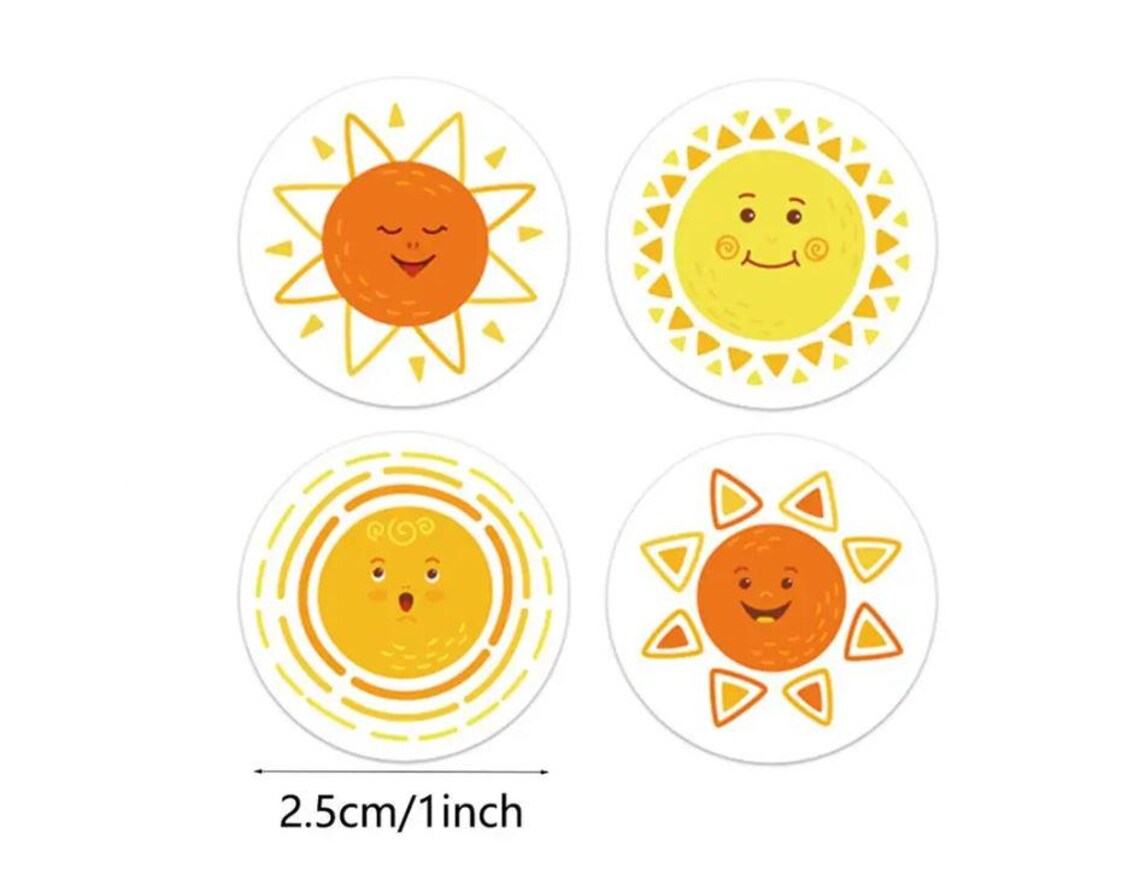 Retro Sun Stickers: Retro Artistic Vector Sun Facial Expression on ...