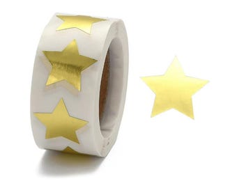 Gold Foil Star Stickers: Metallic Shiny Star Sticker for Children, Teachers, Scrapbooking DIY, Envelopes, Boxes, Cards, Tags, Journaling