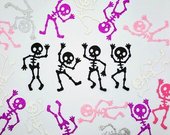 20 Dancing Skeleton Die Cuts: Halloween Cardstock Die Cuts for Scrapbooking Album Party Table Decoration
